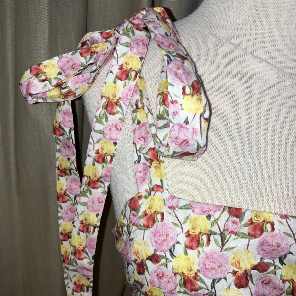 Mabel Gorgeous Floral Cut Out Mini Dress Size L White, Pink, Yellow Flowers - Picture 10 of 16